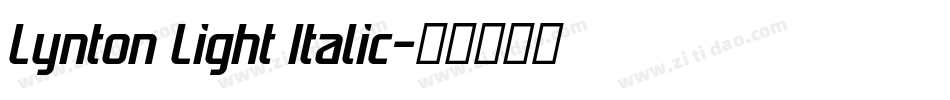 Lynton Light Italic字体转换